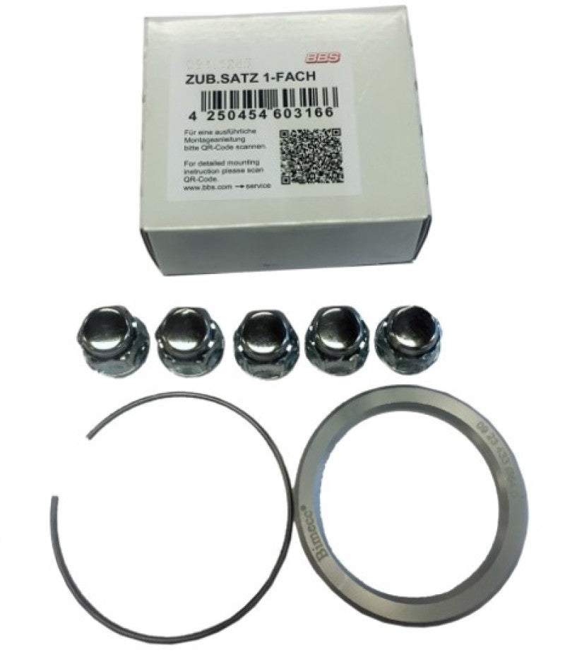 BBS PFS KIT - Subaru 5x114.3 - Includes 82mm OD - 56mm ID Ring / 82mm Clip / Lug Nuts - Racecraft Industries