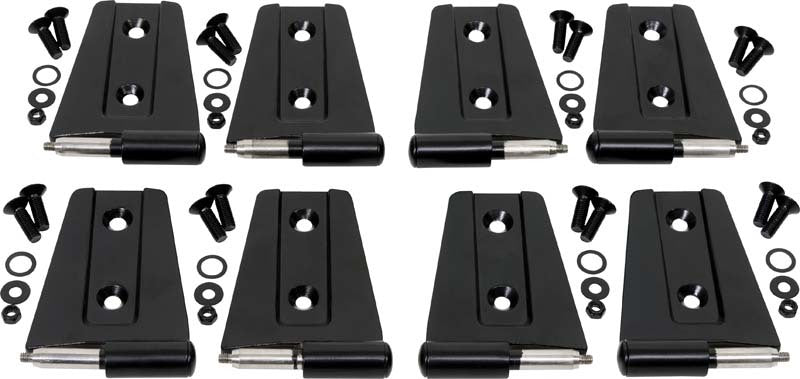 Kentrol 07-18 Jeep Wrangler JK Door Hinge Set 8 Pieces 4 Door - Powdercoat Black - Racecraft Industries