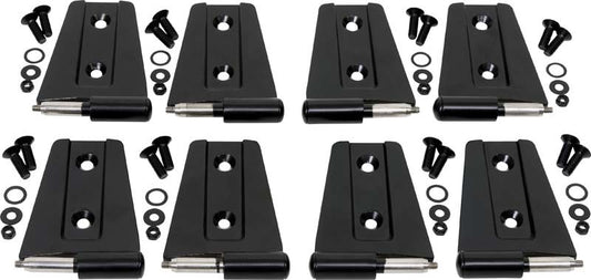 Kentrol 07-18 Jeep Wrangler JK Door Hinge Set 8 Pieces 4 Door - Powdercoat Black - Racecraft Industries