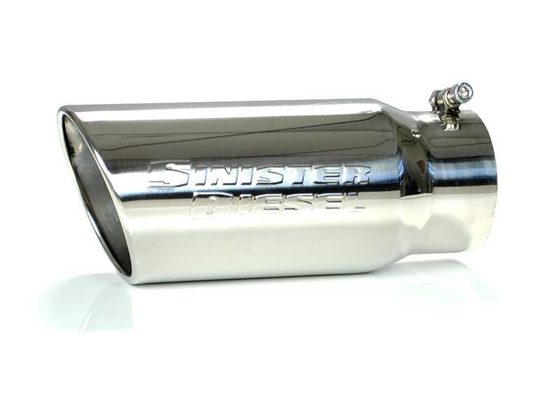 Sinister Diesel Universal Polished 304 Stainless Steel Exhaust Tip (4in to 5in) - Racecraft Industries