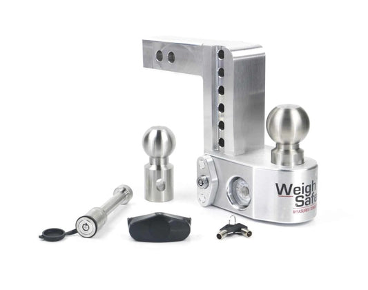 Weigh Safe 6in Drop Hitch w/Built-in Scale & 2in Shank (10K/12.5K GTWR) w/WS05 - Aluminum - Racecraft Industries