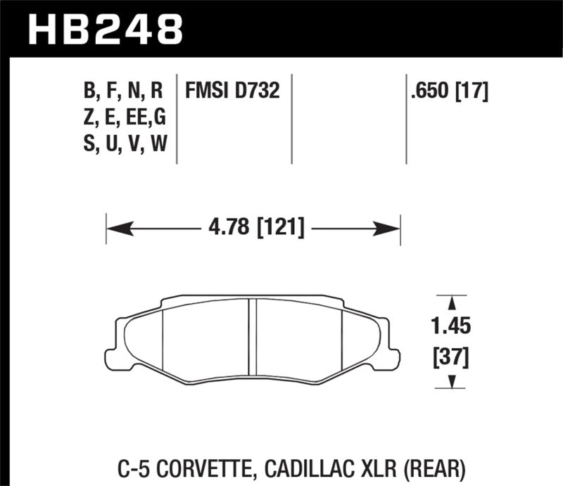 Hawk 97-06 Corvette (incl C5 Z06) HP+ Street Rear Brake Pads - Racecraft Industries