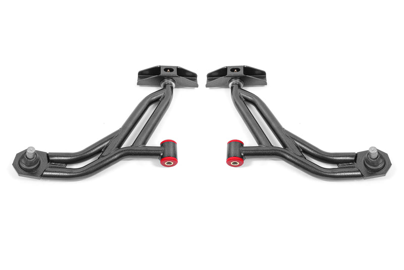 BMR 10-14 Ford Mustang Adj. Lower A-Arms Delrin/Rod End w/ 19mm STD. Ball Joint - Black Hammertone - Racecraft Industries