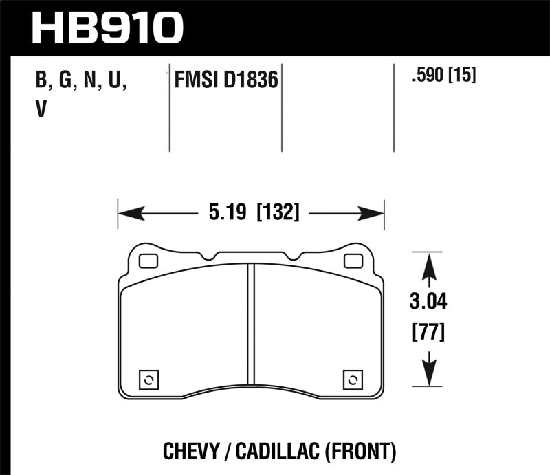 Hawk 15-16 Cadillac XTS / Chevrolet Corvette HPS 5.0 Front Brake Pads - Racecraft Industries