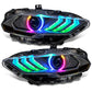 Oracle Lighting 18-23 Ford Mustang Dynamic ColorSHIFT LED Headlights - Black Series SEE WARRANTY - Racecraft Industries