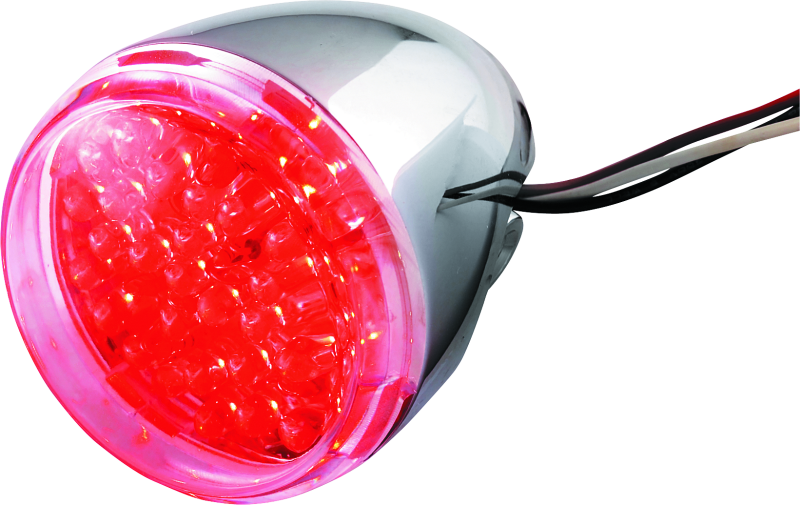 Bikers Choice Chrome LED Rear Billet Turn Signal Red Dual Circuit Clear Lens Universal Custom - Racecraft Industries