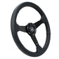 NRG Sport Steering Wheel (350mm / 1.5in Deep) Black Leather Black Stitch w/Matte Black Solid Spokes - Racecraft Industries