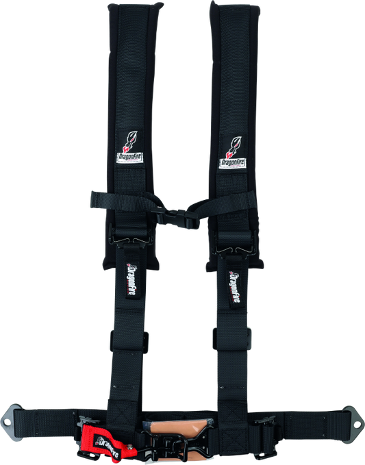 DragonFire Racing Harness- H-Style- 4-Point- 2in Buckle- Black - Racecraft Industries