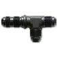 Vibrant -3AN Bulkhead Adapter Tee on Run Fittings - Anodized Black Only - Racecraft Industries