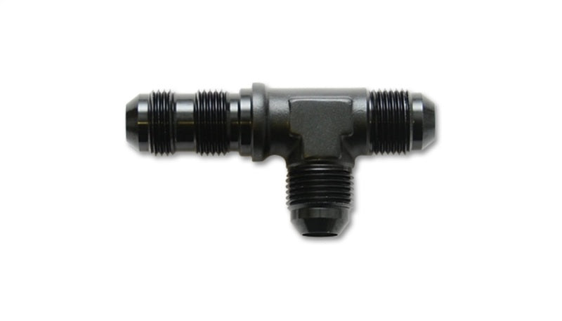 Vibrant -3AN Bulkhead Adapter Tee on Run Fittings - Anodized Black Only - Racecraft Industries