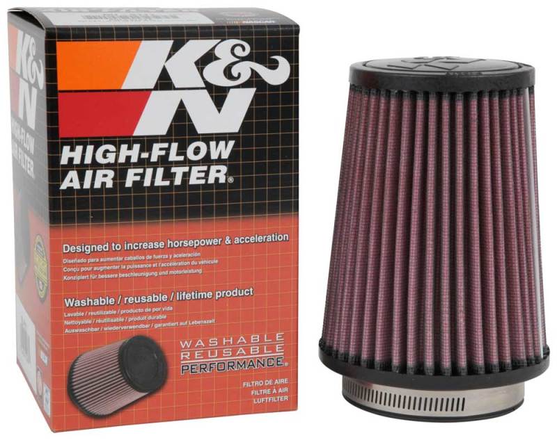 K&N Filter Universal Rubber Filter 3 Flange 4 1/2 Base inch 3 1/2 inch Top 5 3/4 inch Height - Racecraft Industries