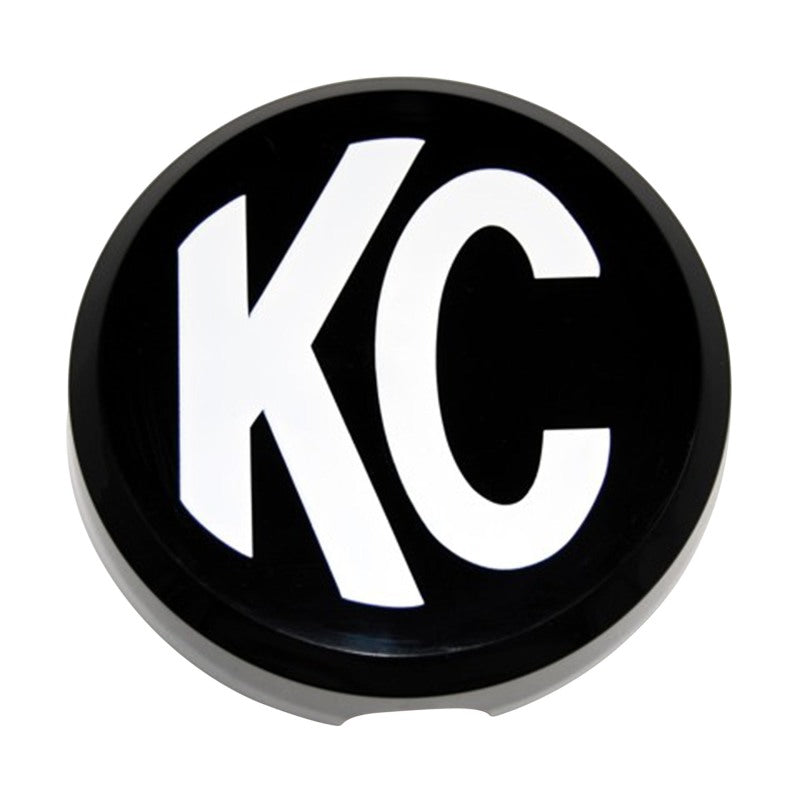 KC HiLiTES 6in. Round Hard Cover for Daylighter/SlimLite/Pro-Sport (Single) - Black w/White KC Logo - Racecraft Industries