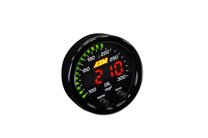 AEM X-Series Temperature 100-300F Gauge Kit (ONLY Black Bezel and Water Temp. Faceplate) - Racecraft Industries