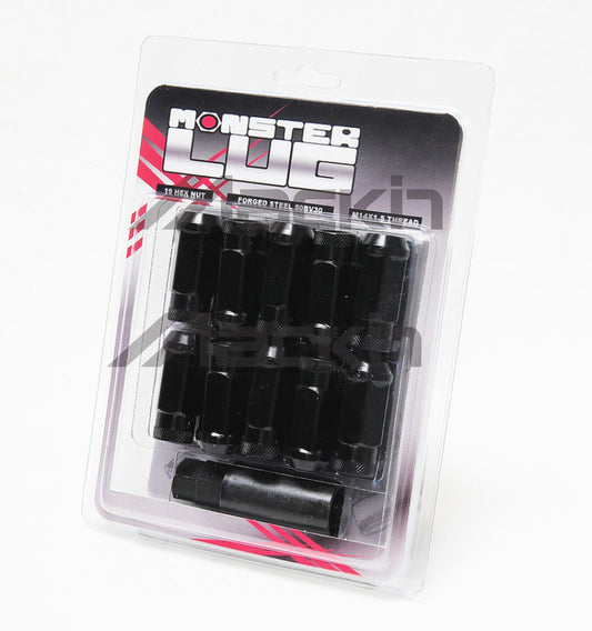 Wheel Mate Monster Open End Lug Nut Set of 20 - Black 1/2in - Racecraft Industries