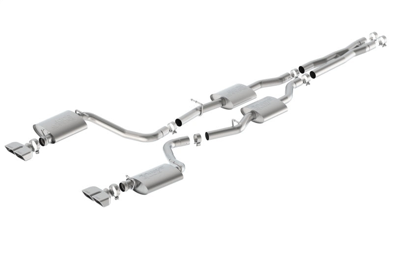 Borla 15-16 Dodge Challenger R/T 5.7L Dual Rectangle Angle Cut Dual Split Rear Exit S-Type Exhaust - Racecraft Industries