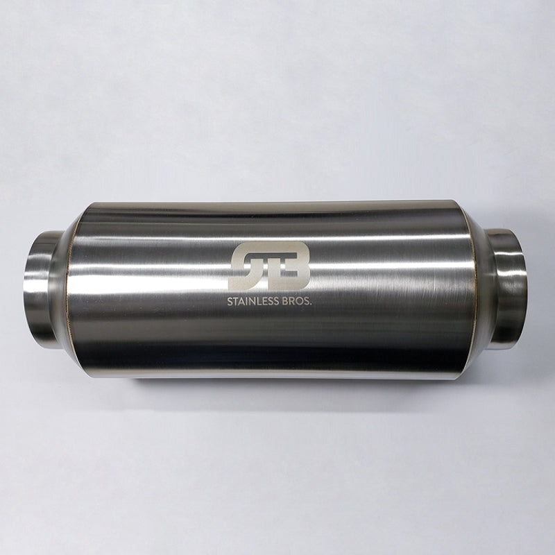 Stainless Bros 3.0in x 12.0in OAL Lightweight Muffler - Polished - Racecraft Industries