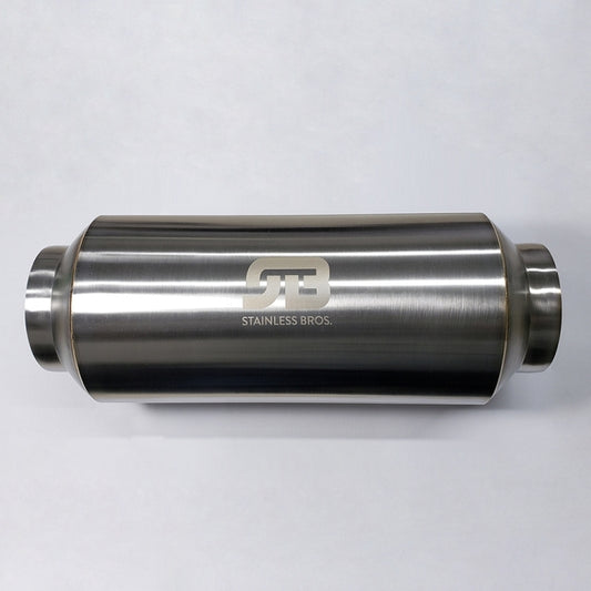 Stainless Bros 3.0in x 12.0in OAL Lightweight Muffler - Polished - Racecraft Industries