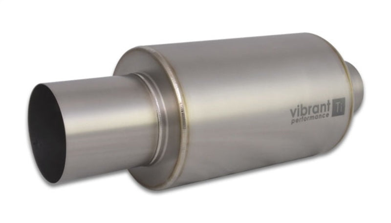 Vibrant Titanium Muffler w/Straight Cut Natural Tip 3in. Inlet / 3in. Outlet - Racecraft Industries