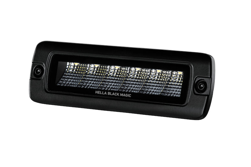 Hella Universal Black Magic 6 L.E.D. Flush Mount Mini Light Bar - Flood Beam - Racecraft Industries