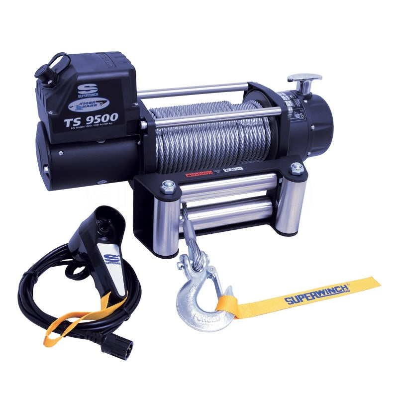 Superwinch 9500 LBS 12V DC 11/32in x 95ft Steel Rope Tiger Shark 9500 Winch - Racecraft Industries