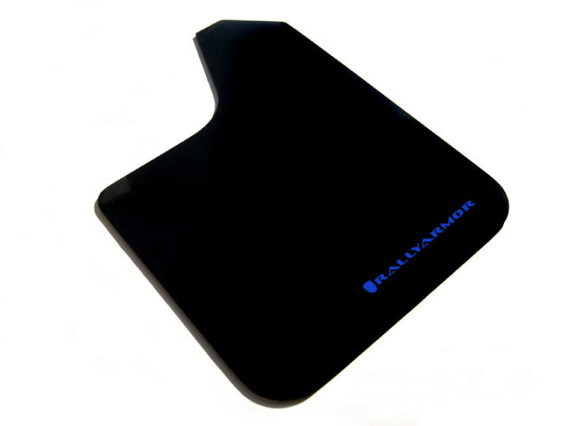 Rally Armor Universal Fit (No Hardware) Basic Black Mud Flap w/ Blue Logo - Racecraft Industries