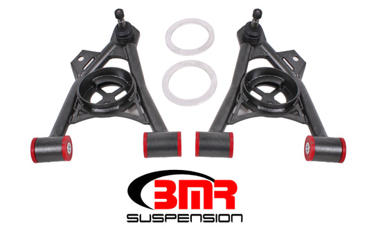 BMR 94-04 Mustang Lower Non-Adj. A-Arms (Poly) w/ Tall Ball Joint / Spring Pocket - Black Hammertone - Racecraft Industries