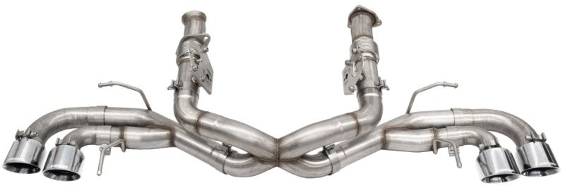 Corsa 2020-24 Corvette C8 3in Xtreme Cat-Back Exhaust 4.5in Pol Quad Tips - Deletes stock AFM Valve - Racecraft Industries