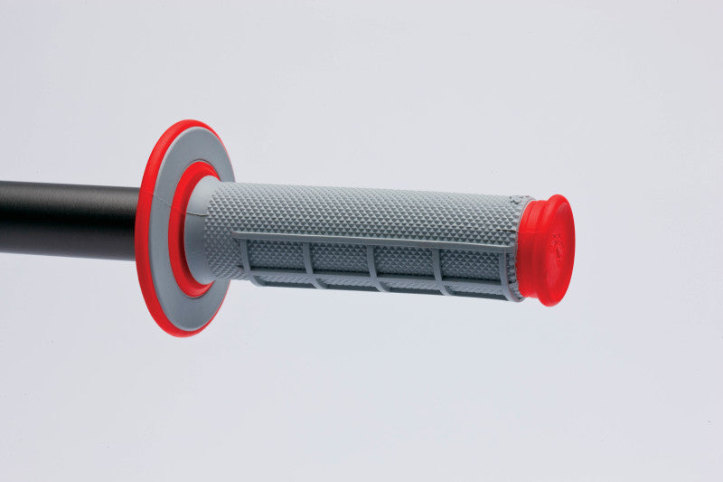Renthal MX Dual Compound Grips 1/2 Waffle - Grey/ Red - Racecraft Industries