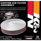K&N 14in Red Custom Air Cleaner Assembly - 5.125in ID x 14in OD x 2.75in H x 1.25in Drop Base - Racecraft Industries