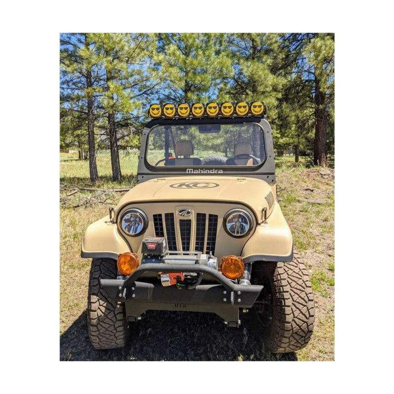 KC HiLiTES 6in. Hard Cover for Gravity Pro6 LED Lights (Single) - Smiley Face- Yellow/Black KC Logo - Racecraft Industries