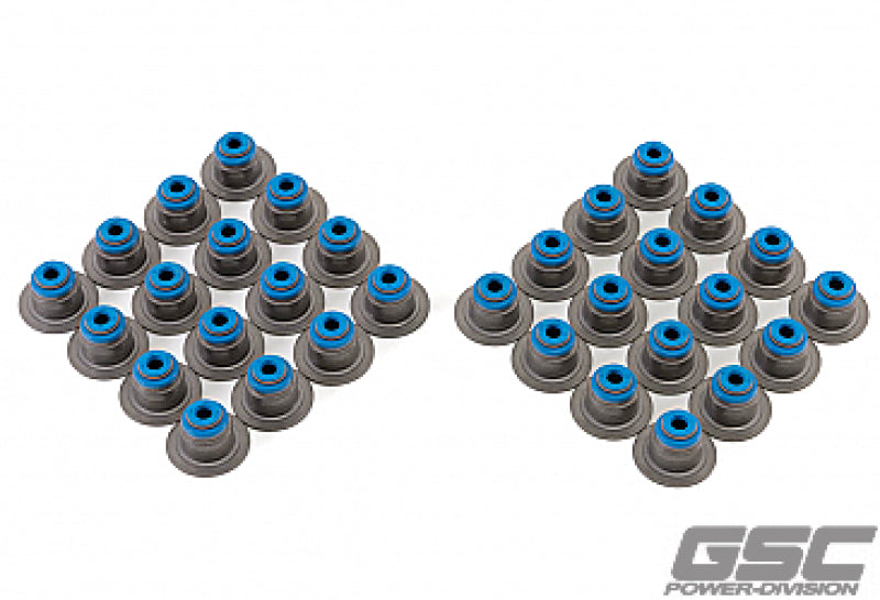GSC P-D Ford Mustang 5.0L Gen 3 Coyote Valve Stem Seal w/Integrated Spring Seat - Set of 32 - Racecraft Industries