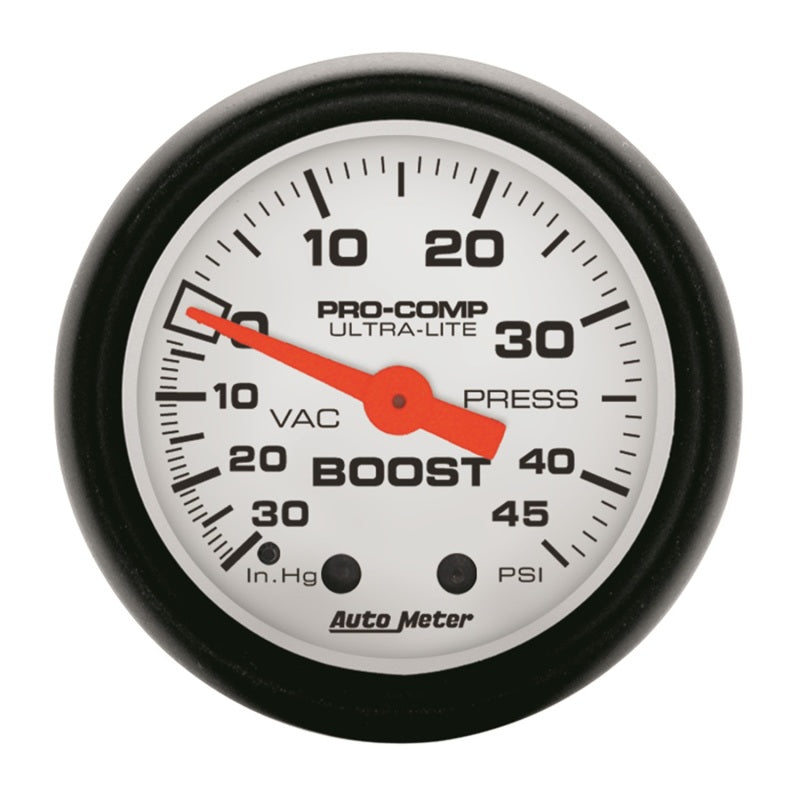 Autometer Phantom 52mm 30in Hg-Vac/45PSI Mechanical Vacuum/Boost Gauge - Racecraft Industries