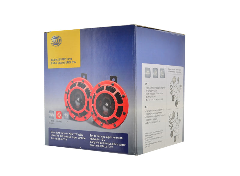 Hella Supertone Horn Kit 12V 300/500HZ Red (003399803 = 003399801) - Racecraft Industries