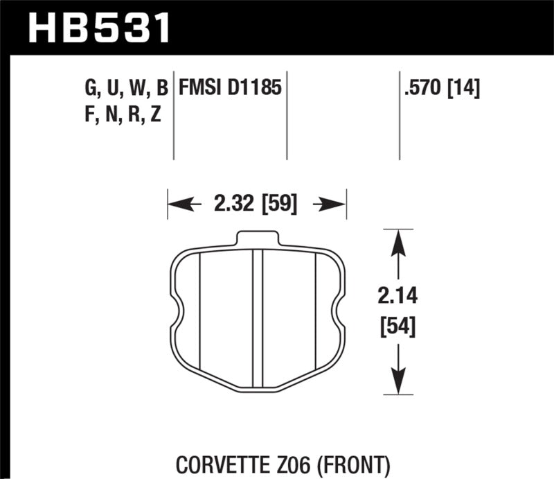 Hawk 2010-2013 Chevrolet Corvette Grand Sport HPS 5.0 Front Brake Pads - Racecraft Industries