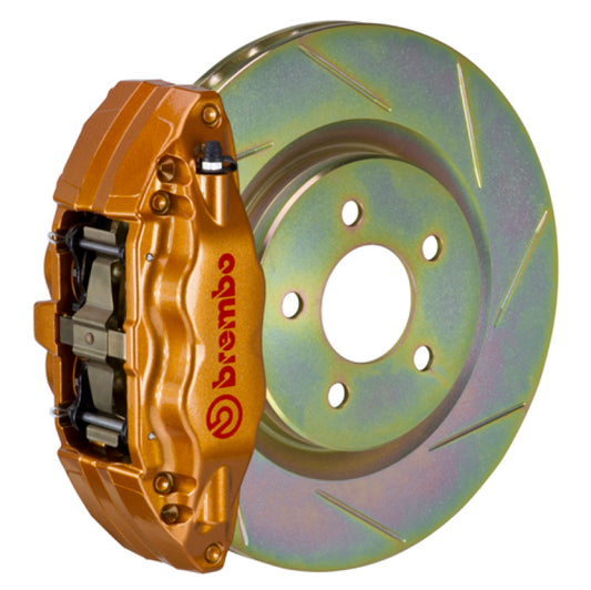 Brembo 15-21 WRX (VA) Front GT BBK 4 Piston Cast 2pc 326 x30 1pc Rotor Slotted Type-1 - Gold - Racecraft Industries