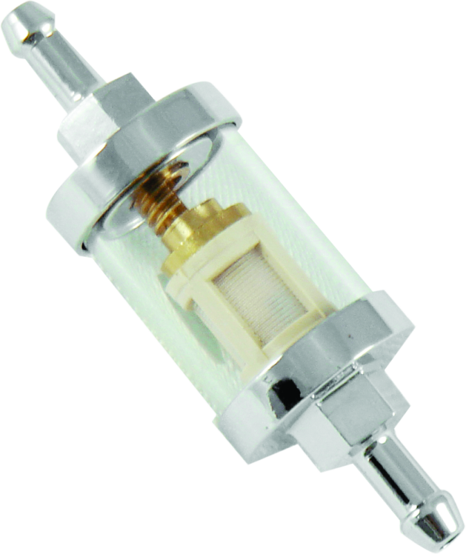 Bikers Choice Chrome Clear View Fuel Filter 1/4 Inch Hose Universal - Racecraft Industries