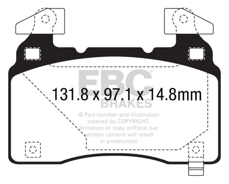 EBC 14+ Cadillac CTS Vsport 3.6 Twin Turbo Redstuff Front Brake Pads - Racecraft Industries