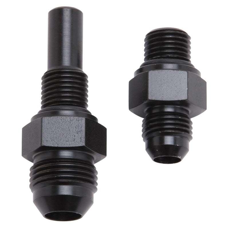 Russell Performance -6 AN to 4L80 Transmission Ports Adapter Fittings (Qty 2) - Black Zinc - Racecraft Industries
