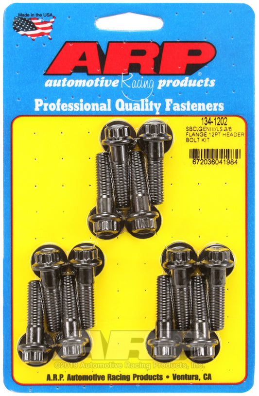 ARP SBC/GENIII LS 3/8 Flange 12pt Header Bolt Kit - Racecraft Industries