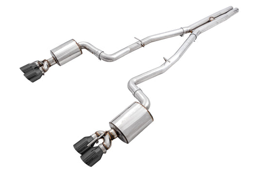AWE Tuning 2015+ Dodge Challenger 6.4L/6.2L Non-Resonated Touring Edition Exhaust - Quad Black Tips - Racecraft Industries