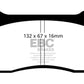 EBC 99-03 Aston Martin DB7 5.9 Redstuff Front Brake Pads - Racecraft Industries
