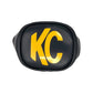KC HiLiTES 3in. Rectangle Soft Cover (Pair) - Black w/Yellow KC Logo - Racecraft Industries