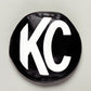 KC HiLiTES 8in. Round Soft Cover (Pair) - Black w/White KC Logo - Racecraft Industries