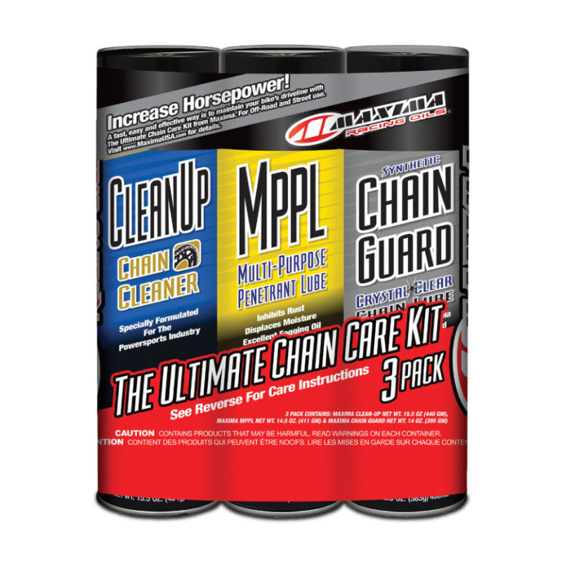 Maxima Synthetic Chain Guard Ultimate Chain Care Combo Kit - 3-Pack (Aerosol) - Racecraft Industries