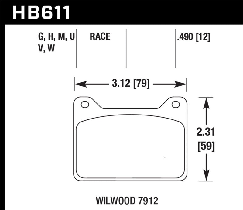 Hawk Wilwood 7912 DTC-30 Race Brake Pads - Racecraft Industries