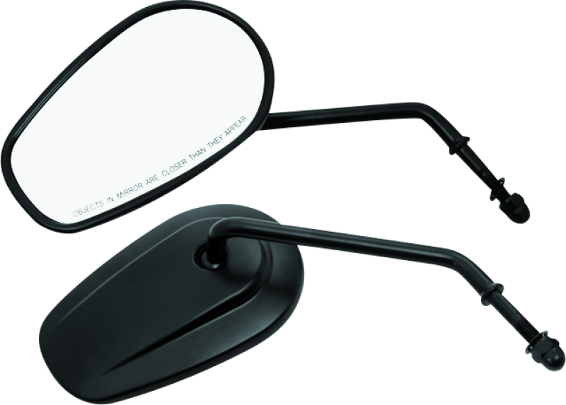 Bikers Choice Black Tapered Long Stem Mirrors Pr - Racecraft Industries