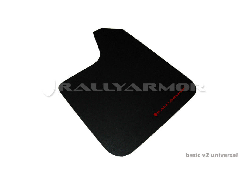 Rally Armor Universal Fit (No Hardware) Basic Black Mud Flap w/ Red Logo - Racecraft Industries