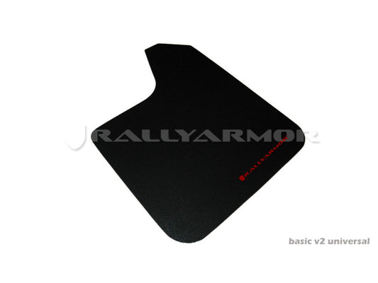 Rally Armor Universal Fit (No Hardware) Basic Black Mud Flap w/ Red Logo - Racecraft Industries