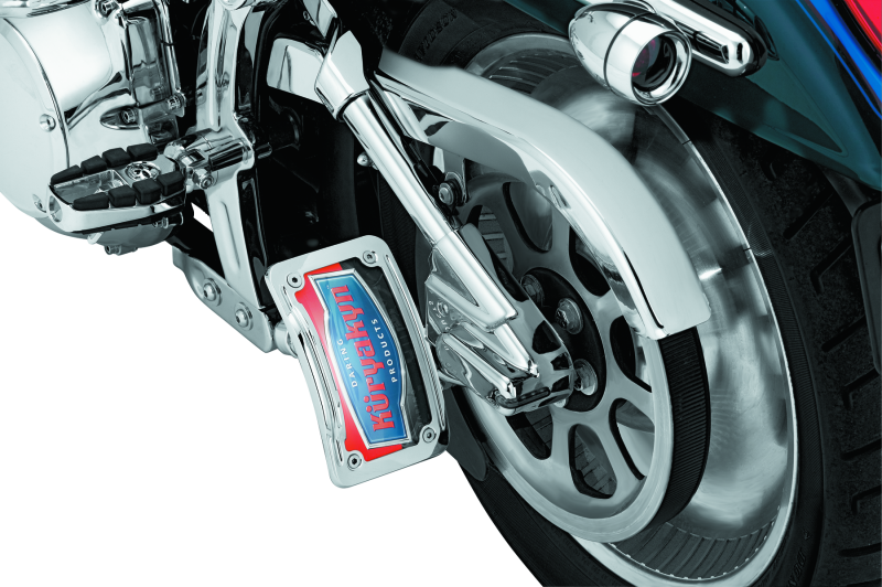 Kuryakyn Lighted Curved Vertical Side Mount License Plate Holder - Racecraft Industries