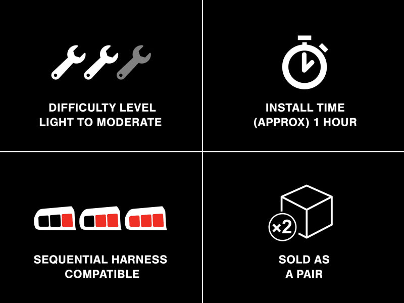 Raxiom 99-04 Ford Mustang Excluding 99-01 Cobra Icon LED Tail Lights- Black Housing (Smoked Lens) - Racecraft Industries